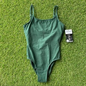 Danskin hunter green dance ballet tank leotard